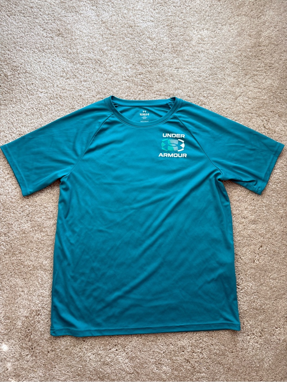 Under Armour Boy's Short Sleeve Performance Tee in Teal Blue